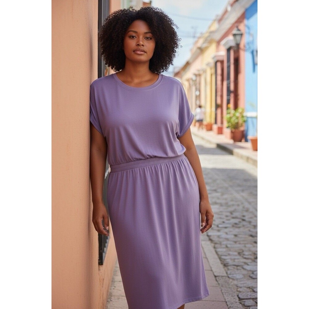 Spanx AirEssentials Faux Tuck Dress Lavender Women's Plus Size 3X Casual Pockets